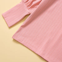 Load image into Gallery viewer, 2 Pieces Set Baby Kid Girls Solid Color Muslin&amp;Ribbed Tops And Checked Pants Wholesale 220711489
