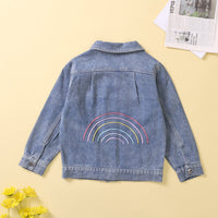 Load image into Gallery viewer, Baby Kid Girls Embroidered Rainbow Jackets Outwears Wholesale 220711492
