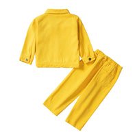 Load image into Gallery viewer, 2 Pieces Set Baby Kid Girls Solid Color Jackets Outwears And Ripped Pants Wholesale 220711504
