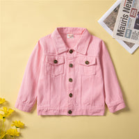 Load image into Gallery viewer, 2 Pieces Set Baby Kid Girls Solid Color Jackets Outwears And Ripped Pants Wholesale 220711504

