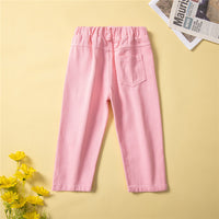 Load image into Gallery viewer, 2 Pieces Set Baby Kid Girls Solid Color Jackets Outwears And Ripped Pants Wholesale 220711504
