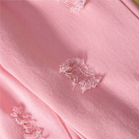 Load image into Gallery viewer, 2 Pieces Set Baby Kid Girls Solid Color Jackets Outwears And Ripped Pants Wholesale 220711504
