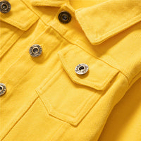 Load image into Gallery viewer, 2 Pieces Set Baby Kid Girls Solid Color Jackets Outwears And Ripped Pants Wholesale 220711504
