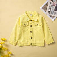 Load image into Gallery viewer, 2 Pieces Set Baby Kid Girls Solid Color Jackets Outwears And Ripped Pants Wholesale 220711504
