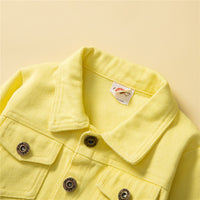 Load image into Gallery viewer, 2 Pieces Set Baby Kid Girls Solid Color Jackets Outwears And Ripped Pants Wholesale 220711504
