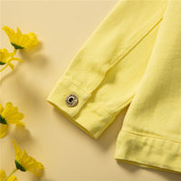 Load image into Gallery viewer, 2 Pieces Set Baby Kid Girls Solid Color Jackets Outwears And Ripped Pants Wholesale 220711504
