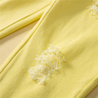 Load image into Gallery viewer, 2 Pieces Set Baby Kid Girls Solid Color Jackets Outwears And Ripped Pants Wholesale 220711504
