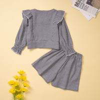 Load image into Gallery viewer, 2 Pieces Set Baby Kid Girls Houndstooth Print Jackets&amp;Outwears And Shorts Wholesale 220711511
