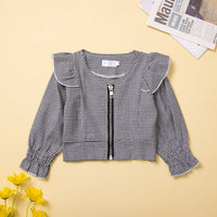 Load image into Gallery viewer, 2 Pieces Set Baby Kid Girls Houndstooth Print Jackets&amp;Outwears And Shorts Wholesale 220711511
