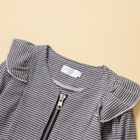 Load image into Gallery viewer, 2 Pieces Set Baby Kid Girls Houndstooth Print Jackets&amp;Outwears And Shorts Wholesale 220711511
