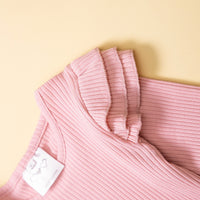 Load image into Gallery viewer, 2 Pieces Set Baby Kid Girls Solid Color Muslin&amp;Ribbed Tops And Ripped Skirts Wholesale 220711514
