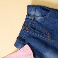 Load image into Gallery viewer, 2 Pieces Set Baby Kid Girls Solid Color Muslin&amp;Ribbed Tops And Ripped Skirts Wholesale 220711514
