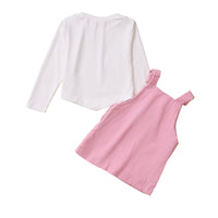 Load image into Gallery viewer, 2 Pieces Set Baby Kid Girls Solid Color Muslin&amp;Ribbed Tops And Dresses Wholesale 220711515
