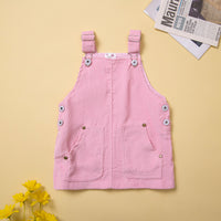 Load image into Gallery viewer, 2 Pieces Set Baby Kid Girls Solid Color Muslin&amp;Ribbed Tops And Dresses Wholesale 220711515
