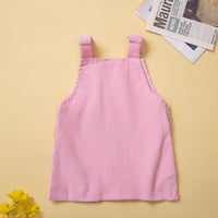 Load image into Gallery viewer, 2 Pieces Set Baby Kid Girls Solid Color Muslin&amp;Ribbed Tops And Dresses Wholesale 220711515

