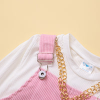 Load image into Gallery viewer, 2 Pieces Set Baby Kid Girls Solid Color Muslin&amp;Ribbed Tops And Dresses Wholesale 220711515
