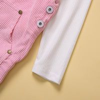 Load image into Gallery viewer, 2 Pieces Set Baby Kid Girls Solid Color Muslin&amp;Ribbed Tops And Dresses Wholesale 220711515
