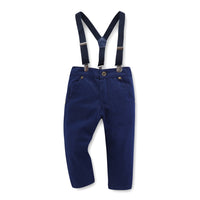 Load image into Gallery viewer, 3 Pieces Set Baby Kid Boys Birthday Party Solid Color Bow Shirts And Striped Vests Waistcoats And Pants Wholesale 22071172
