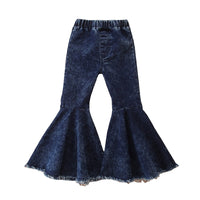 Load image into Gallery viewer, Kid Girls Solid Color Leopard print Ripped Pants Jeans Wholesale 22071180
