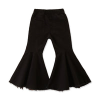 Load image into Gallery viewer, Kid Girls Solid Color Leopard print Ripped Pants Jeans Wholesale 22071180
