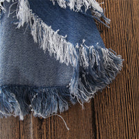 Load image into Gallery viewer, Kid Girls Solid Color Leopard print Ripped Pants Jeans Wholesale 22071180
