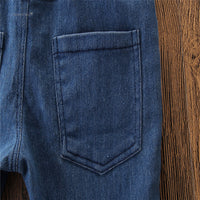 Load image into Gallery viewer, Kid Girls Solid Color Leopard print Ripped Pants Jeans Wholesale 22071180
