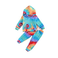 Load image into Gallery viewer, 2 Pieces Set Baby Kid Unisex Tie Dye Print Hoodies&amp;Swearshirts And Pants Wholesale 220713135
