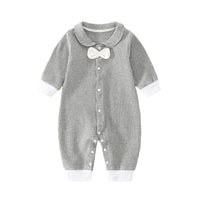 Load image into Gallery viewer, Baby Unisex Color-blocking Bow Muslin&amp;Ribbed Jumpsuits Wholesale 220713173
