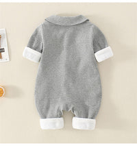 Load image into Gallery viewer, Baby Unisex Color-blocking Bow Muslin&amp;Ribbed Jumpsuits Wholesale 220713173
