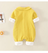 Load image into Gallery viewer, Baby Unisex Color-blocking Bow Muslin&amp;Ribbed Jumpsuits Wholesale 220713173
