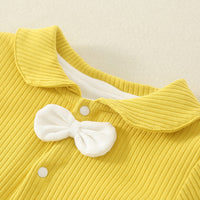 Load image into Gallery viewer, Baby Unisex Color-blocking Bow Muslin&amp;Ribbed Jumpsuits Wholesale 220713173
