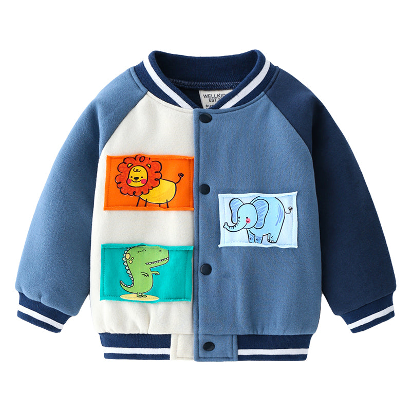 Baby Kid Boys Color-blocking Dinosaur Animals Cartoon Jackets&Outwears Wholesale 220713176