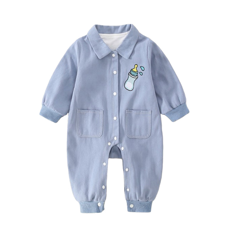 Baby Unisex Embroidered Jumpsuits Wholesale 220713207