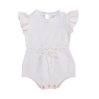 Load image into Gallery viewer, Baby Girls Solid Color Crochet Knitwear Rompers Wholesale 220713251
