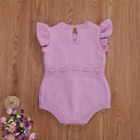 Load image into Gallery viewer, Baby Girls Solid Color Crochet Knitwear Rompers Wholesale 220713251
