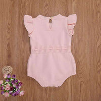 Load image into Gallery viewer, Baby Girls Solid Color Crochet Knitwear Rompers Wholesale 220713251
