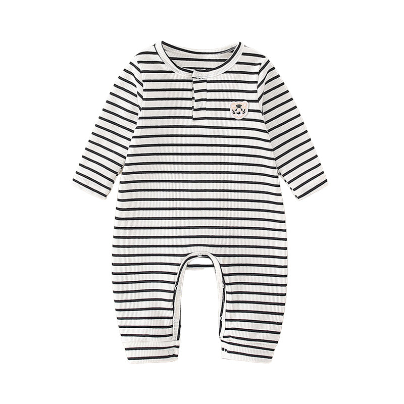 Baby Unisex Striped Muslin&Ribbed Jumpsuits Wholesale 220713344