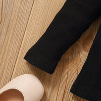 Load image into Gallery viewer, 2 Pieces Set Baby Kid Girls Solid Color Muslin&amp;Ribbed Tops And Checked Skirts Wholesale 220713376
