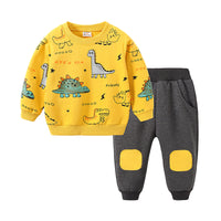 Load image into Gallery viewer, 2 Pieces Set Baby Kid Boys Dinosaur Cartoon Print Hoodies Swearshirts And Color-blocking Pants Wholesale 22071338
