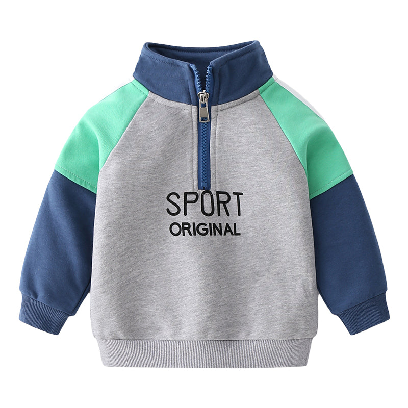 Baby Kid Boys Color-blocking Hoodies Swearshirts Wholesale 22071362