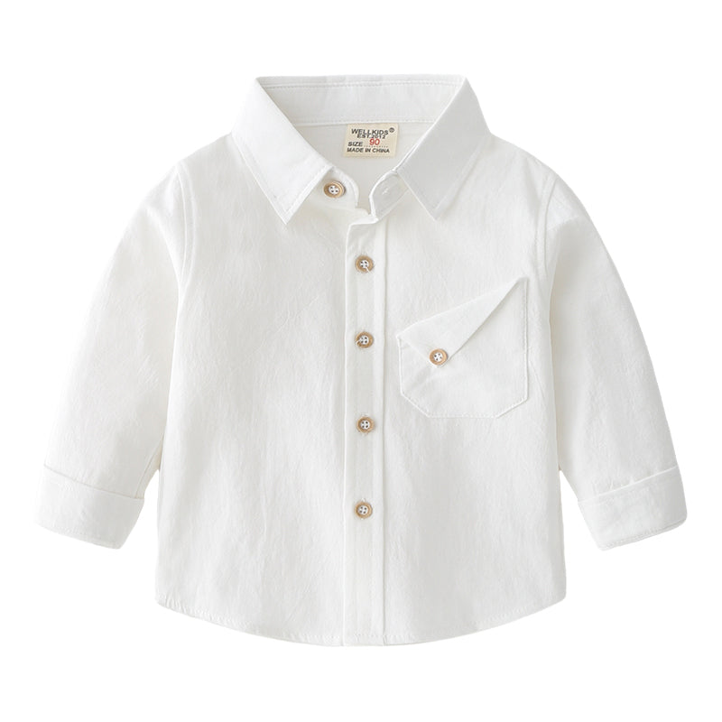 Baby Kid Boys Solid Color Shirts Wholesale 22071369