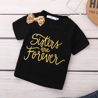 Load image into Gallery viewer, 2 Pieces Set Baby Kid Girls Letters Bow T-Shirts And Ripped Shorts Wholesale 22071388

