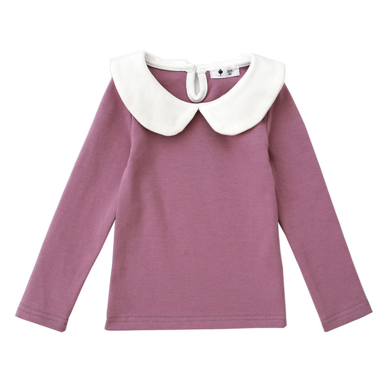 Baby Kid Girls Solid Color Color-blocking Tops Wholesale 22071508