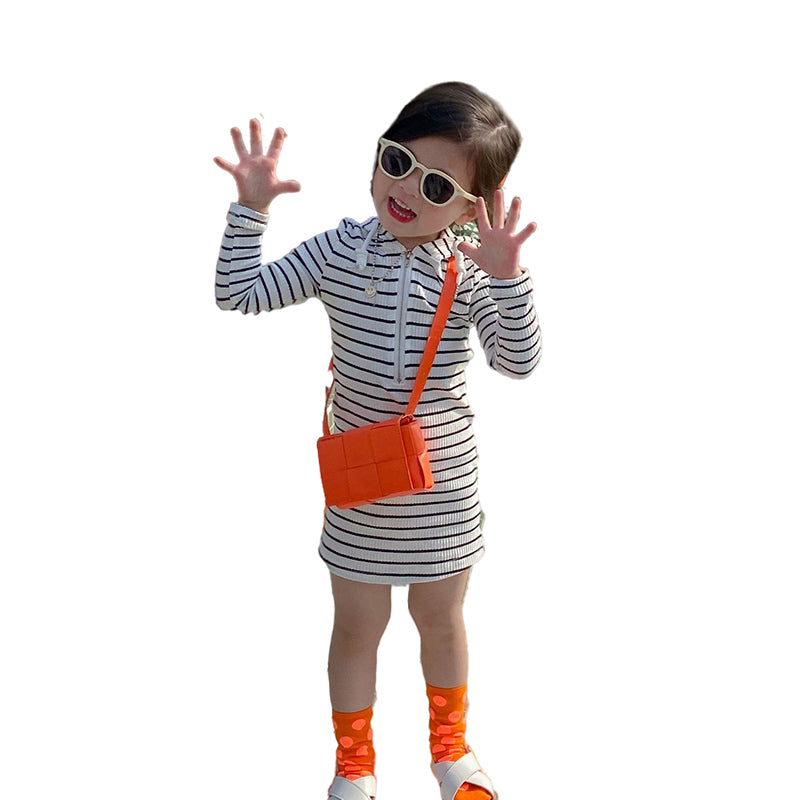 Baby Kid Girls Striped Dresses Wholesale 220715516