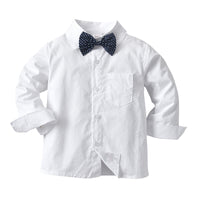 Load image into Gallery viewer, Baby Kid Boys Solid Color Bow Shirts Wholesale 220719112
