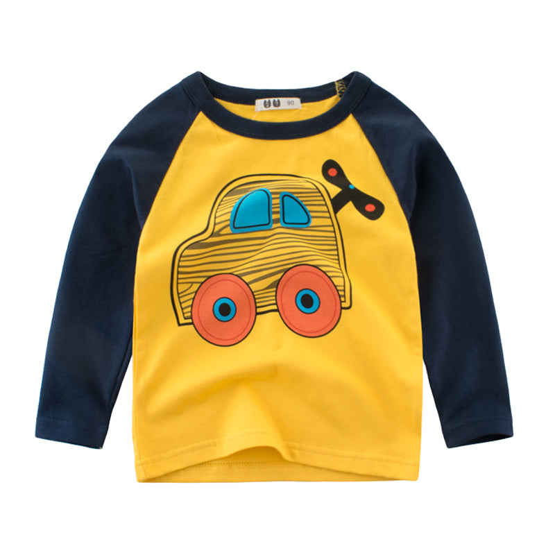 Baby Kid Unisex Color-blocking Cartoon Print Tops Wholesale 22071913