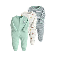 Load image into Gallery viewer, 3-Pack Baby Unisex Striped Flower Fruit Dinosaur Animals Cartoon Print Jumpsuits Wholesale 220719144

