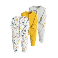 Load image into Gallery viewer, 3-Pack Baby Unisex Striped Flower Fruit Dinosaur Animals Cartoon Print Jumpsuits Wholesale 220719144
