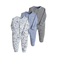 Load image into Gallery viewer, 3-Pack Baby Unisex Striped Flower Fruit Dinosaur Animals Cartoon Print Jumpsuits Wholesale 220719144
