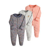 Load image into Gallery viewer, 3-Pack Baby Unisex Striped Flower Fruit Dinosaur Animals Cartoon Print Jumpsuits Wholesale 220719144
